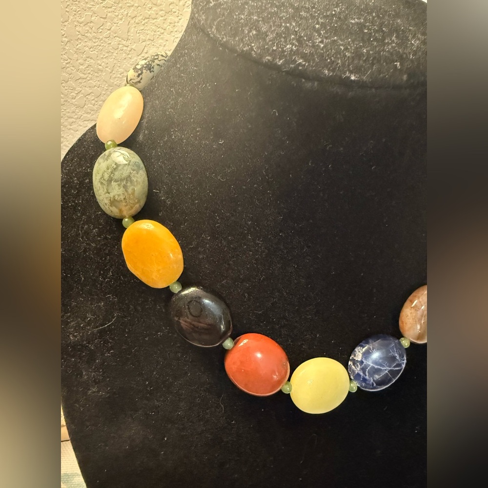 Multicolor Stone Beaded Necklace - Picture 2 of 7
